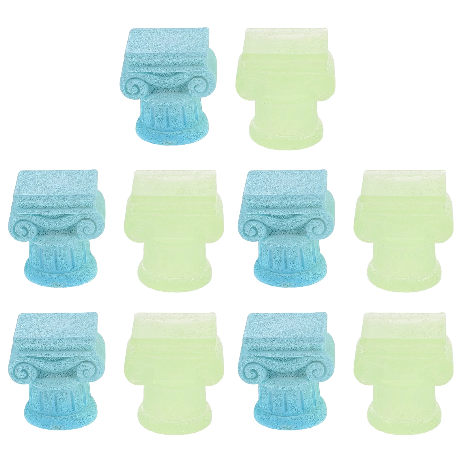 

10pcs Column Night Glow Miniatures Resin Statues Garden Landscape Mini Roman Column Decor Accessories Mini Figurines
