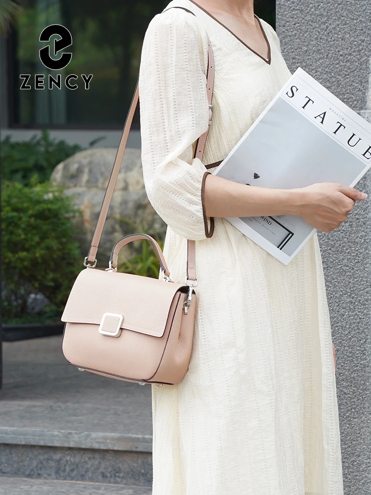 Zency Fashion Women's Genuine Leather Bag Women's Crossbody Shoulder Satchels Summer Square Bags