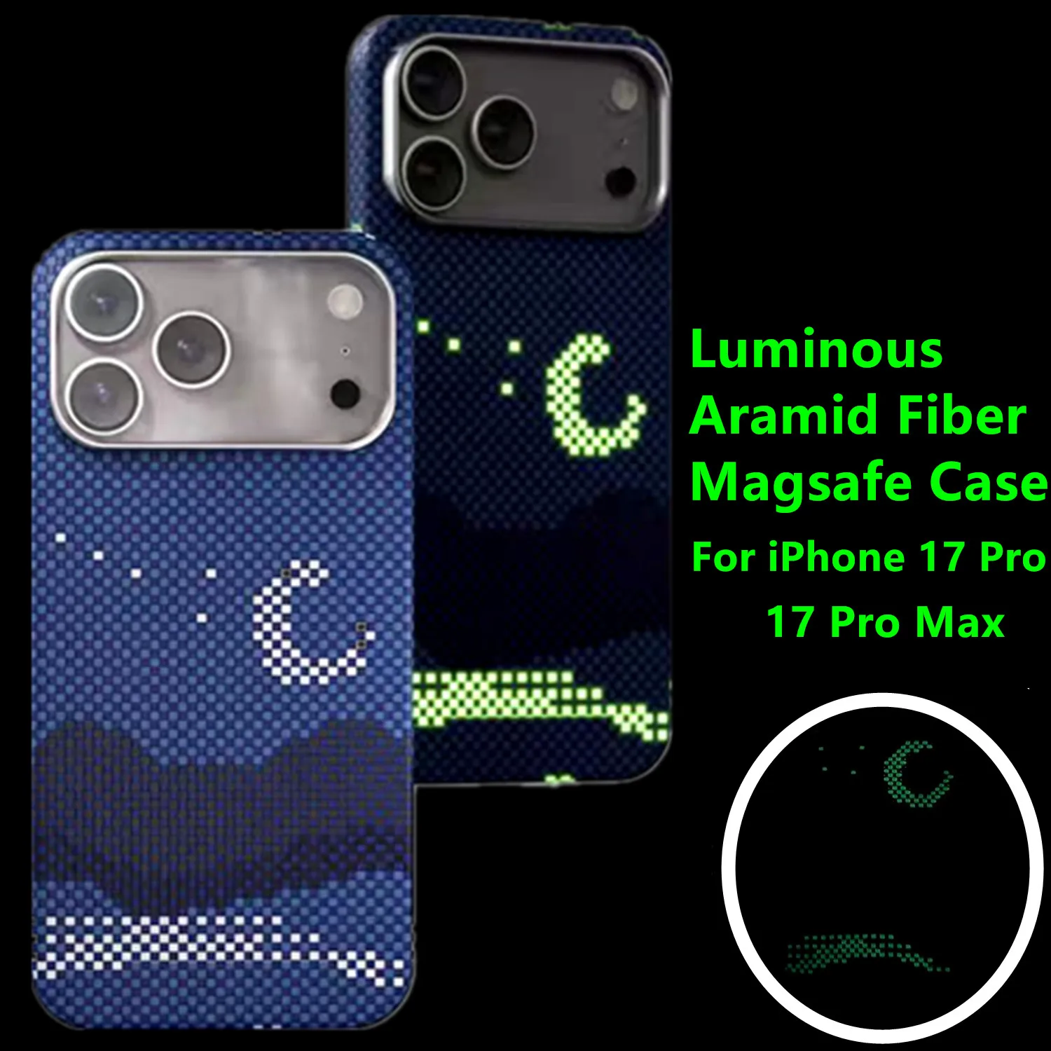 

Asdipsa Genuine Aramid Fiber Magsafe Case For iPhone 17 Pro Max 17Pro Matte Woven Luminous Moon Sun Magnetic Hard Armor Cover