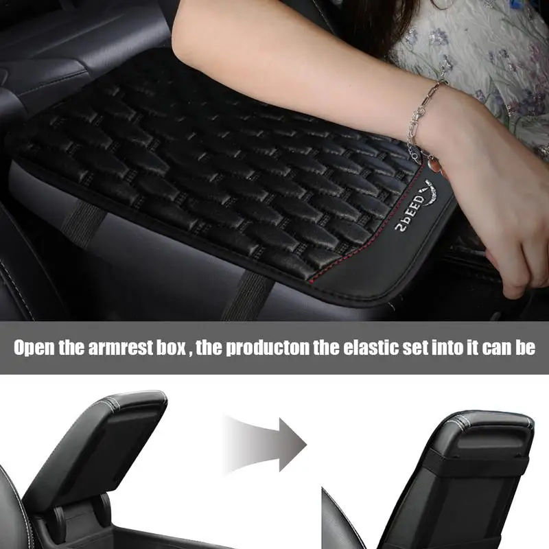 Car Armrest Pad Auto Hand Rest Height Pad Elbow Comfort Booster Mat Car Interior Accessories Anti-Scratch & Non-slip PU Leather