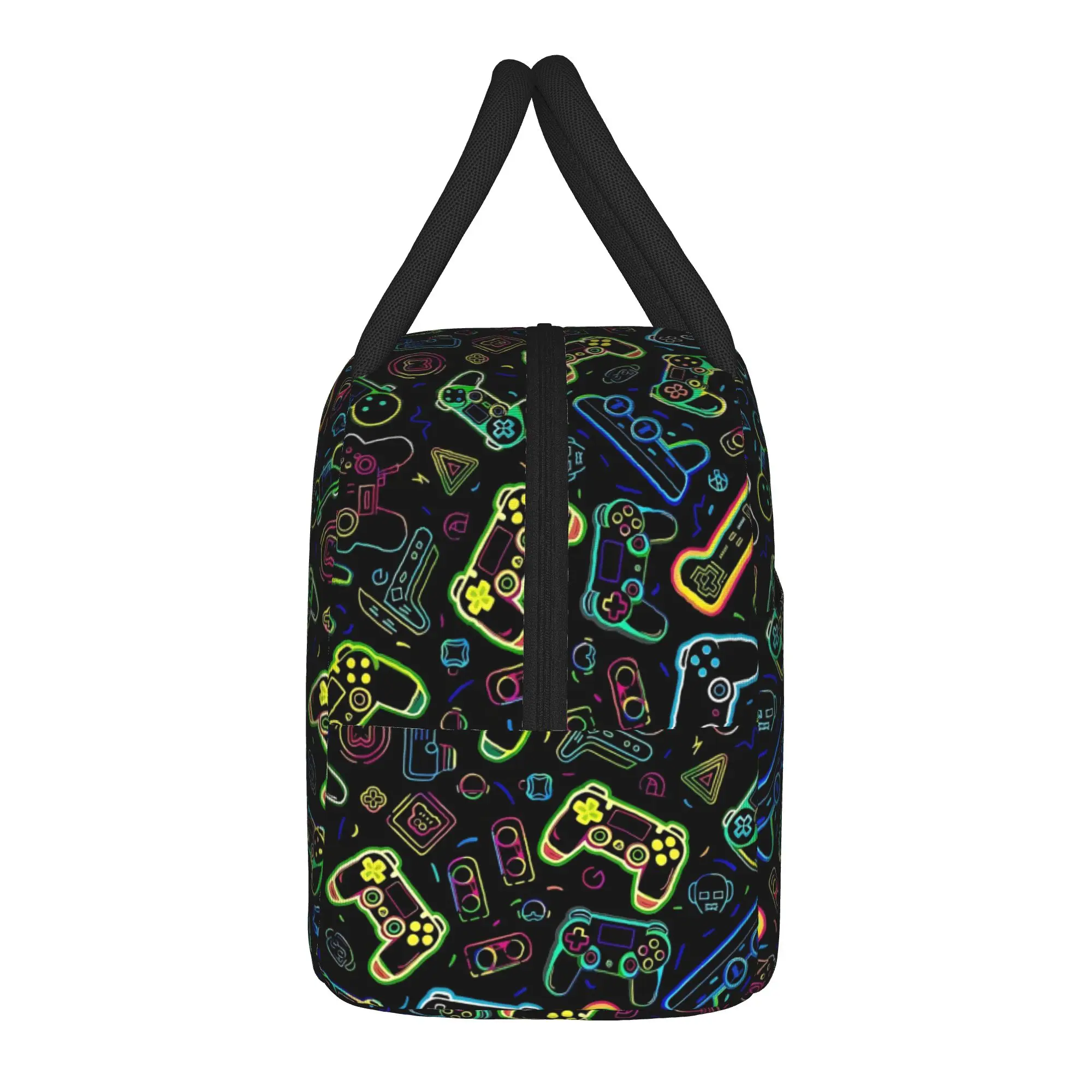 Video Game Gaming Controller Insulated Lunch Bags Cooler Bag Reusable,Meal Container  Large Lunch Box Tote Food Handbags