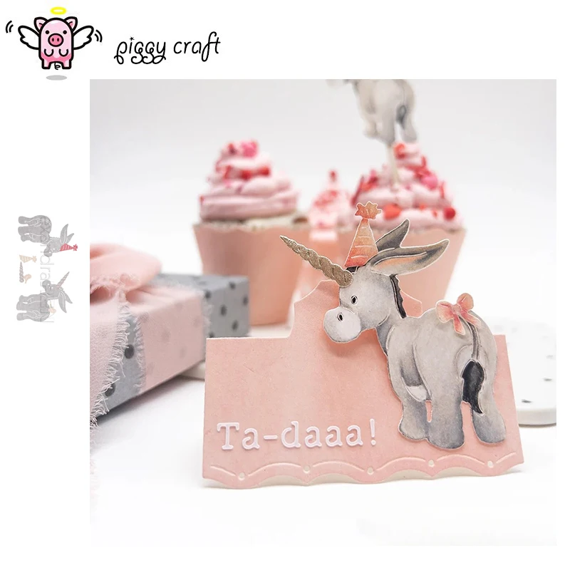 Piggy Craft Metall-Stanzformen, geschnittene Matrizenform, Esel-Dekoration, Sammelalbum, Papier, Basteln, Messerform, Klingenstanzer, Schablonen