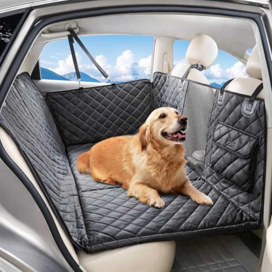 

Удлинитель заднего сиденья для собак - Улучшенный водонепроницаемый чехол-гамак для автомобиля из ПУ-кожи с жестким дном, устойчивый к царапинам