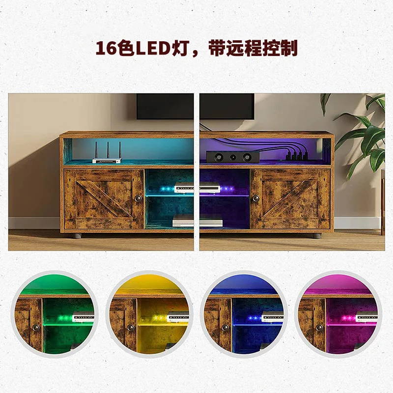 Coffee table TV cabinet Floor cabinet Living room furniture with ambient light Simple TV cabinet