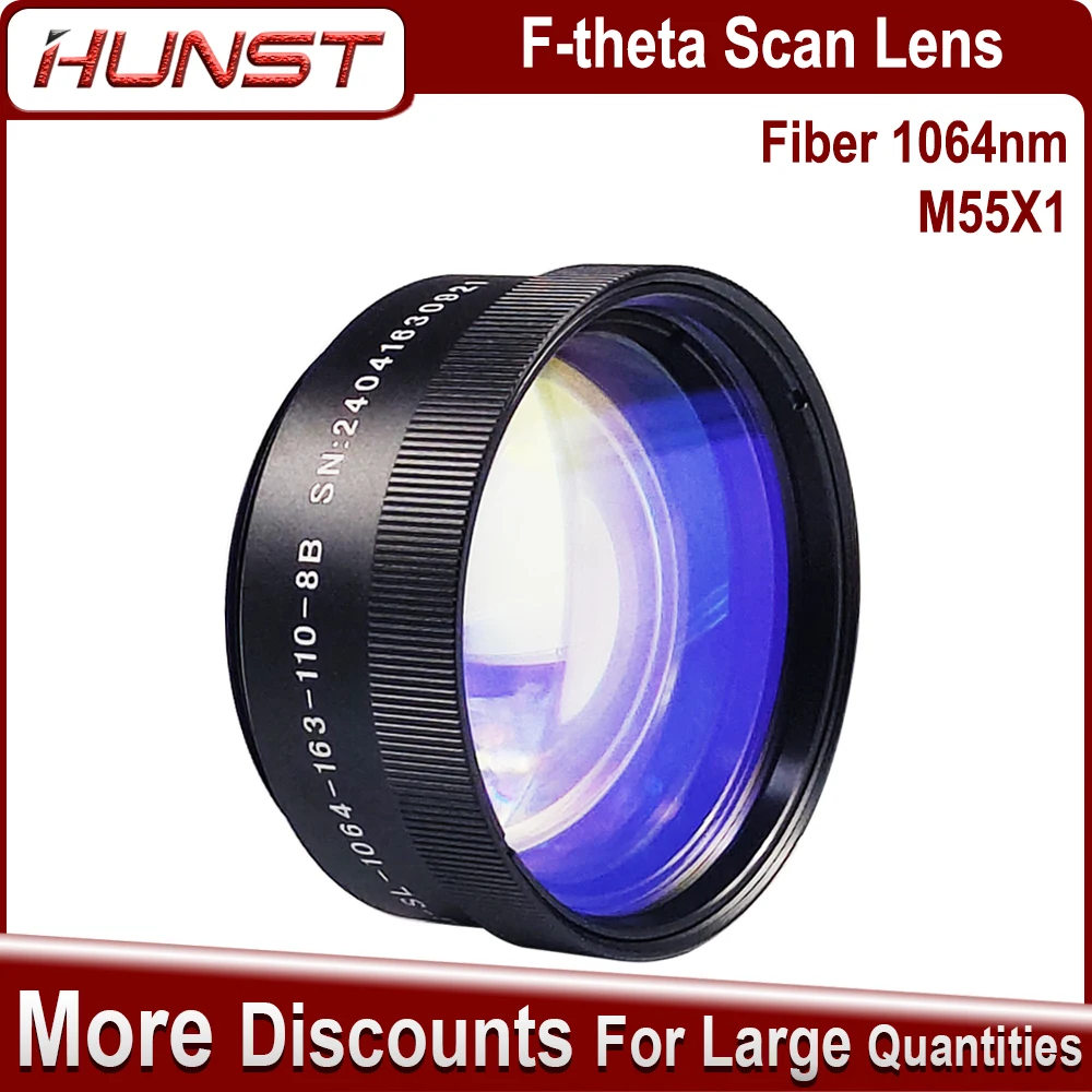 HUNST F-theta scanning lens thread M55 1064nm galvanometer laser parts suitable for 1064nm YAG fiber laser marking machine parts