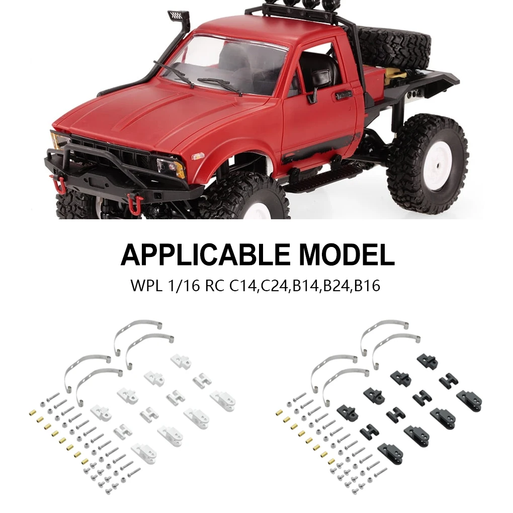알루미늄 합금 강화 금속 업그레이드 메탈 부품 키트 1/16 WPL C14 C24 B14 B24 B16 RC 자동차 부품 RC 자동차 액세서리 블랙