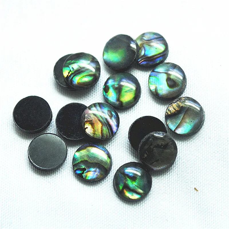 20PCS Abalone Shell Cabochons No Hole Round Shape 6MM 8MM 10MM 13MM Saltwater Mother Of Pearl Diy Jewelry Findings Accessory