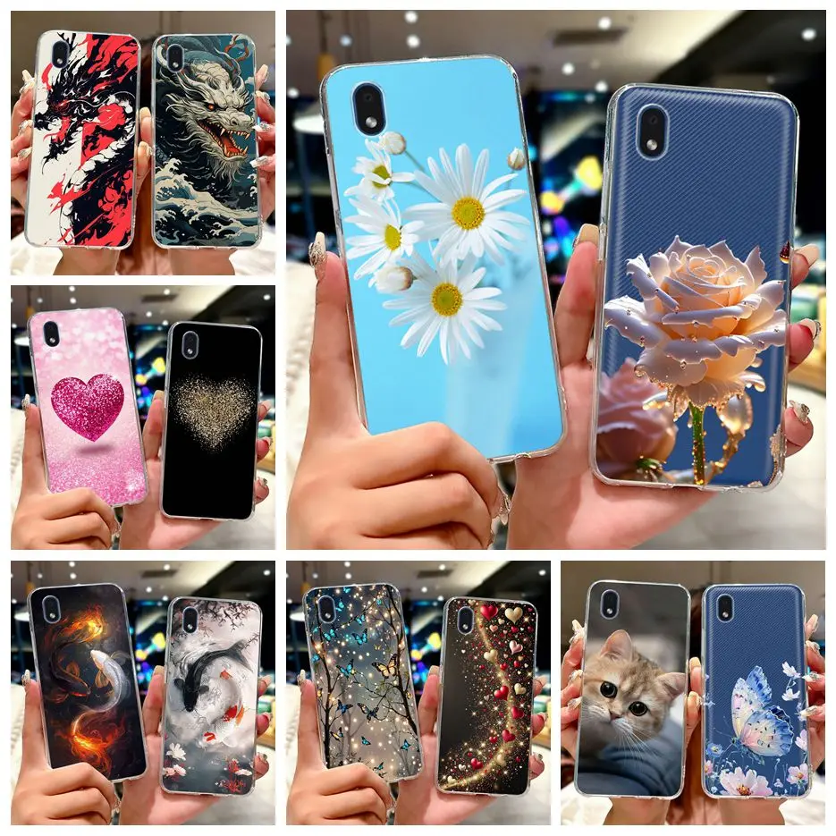 Para Samsung Galaxy A01 Core funda SM-A013F elegante funda pintada suave funda de teléfono delgada para Samsung A01 M 01 Galaxy M01 Core Fundas