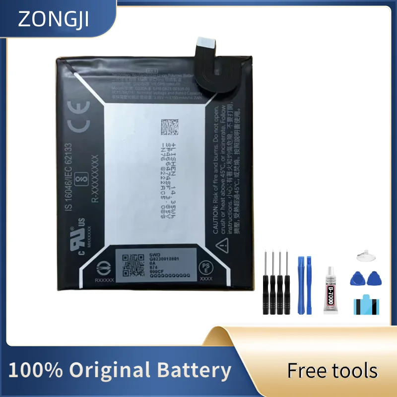 ZONGJI New Compatible Battery For HTC Google Pixel 3A XL G020A-B 3700mAh Mobile Phone Batteries+Free Tools