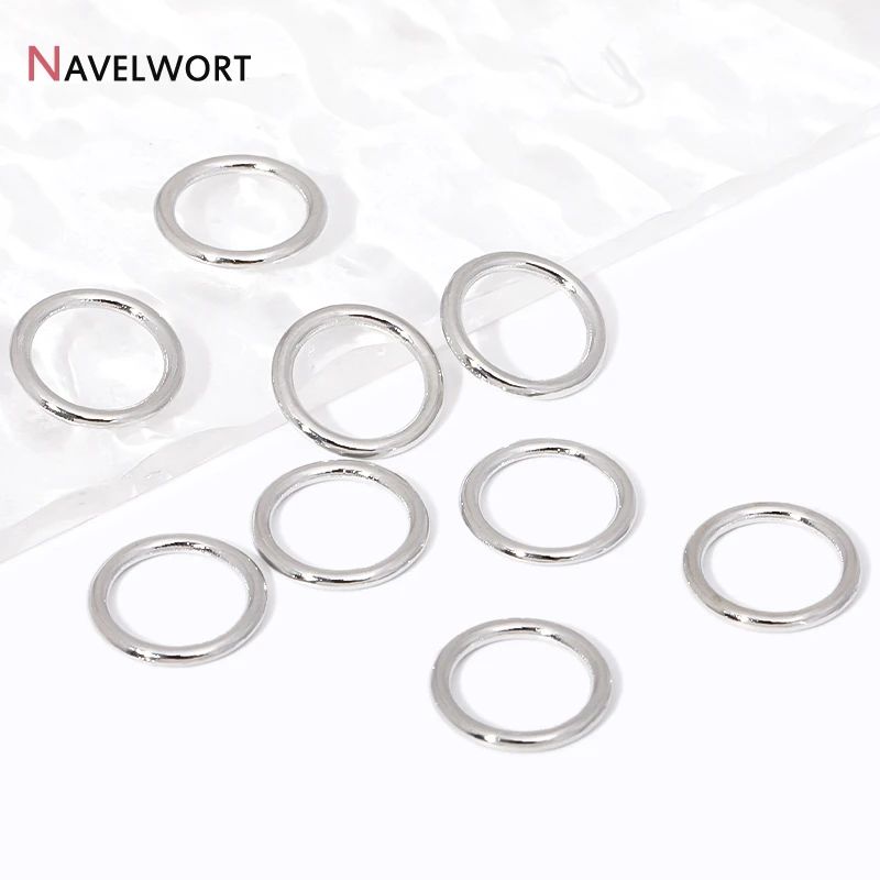 Rhodium Plated 10mm*1mm Round Closed Rings,Supplies For Jewelry,Brass Connector Rings For DIY Bracelet Neckalce Making Supplies