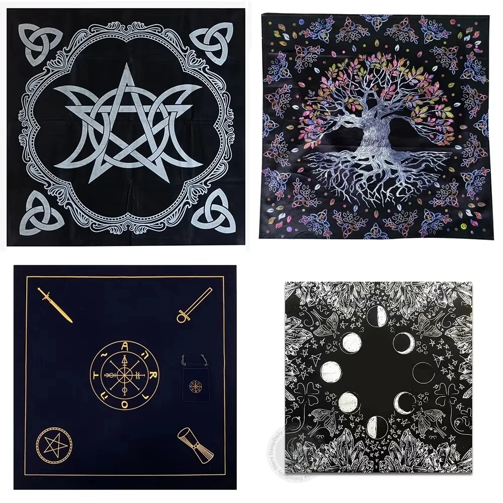 Altar Tarot Cloth & Bag, Eight Array Divination Tapestry, Retro Witchcraft Party Tablecloth
