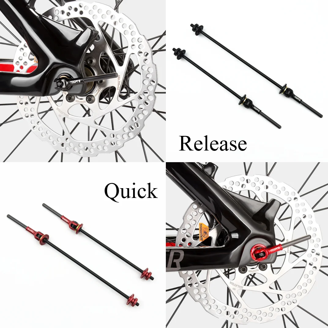 1 زوج خفيفة دراجة Ti أسياخ الإفراج السريع ، ألياف الكربون وسبائك AL ، ل MTB/الطريق/دراجة قابلة للطي محاور العجلات الأمامية والخلفية #4