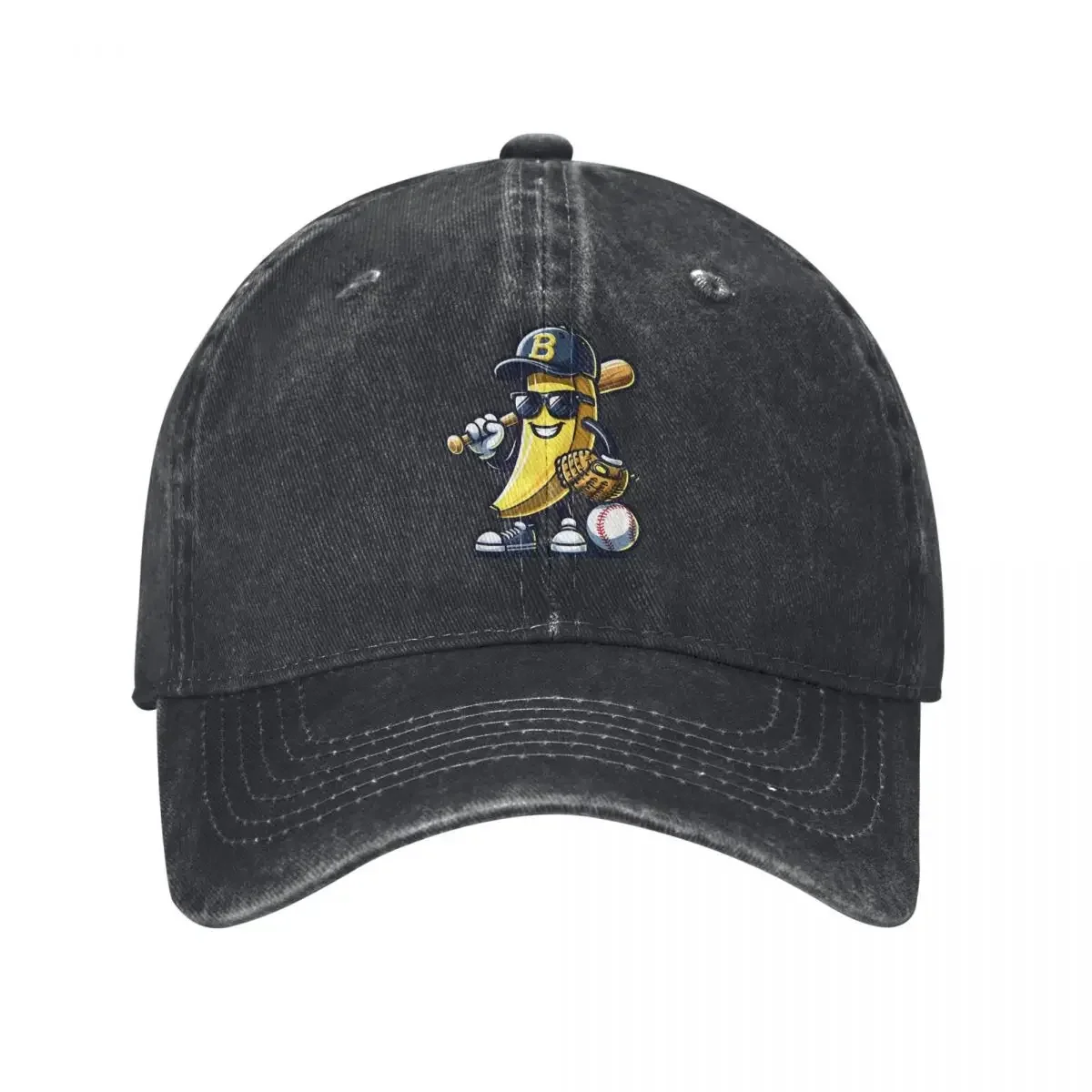 Banana Playing Baseball Fruit Lover Baseball Cap Vintage Distressed Washed Savannah Cap Unisex Outdoor Workouts Hats