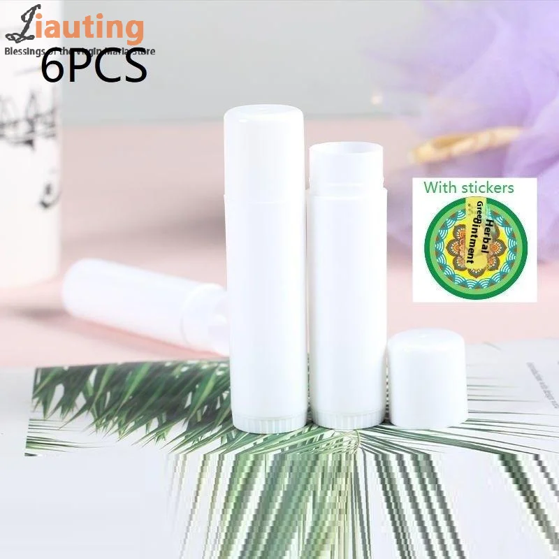 6Pcs 5g Round Direct Hot Filling Lipstick Tube Lip Balm Container Empty Lipstick Shell Packaging Homemade