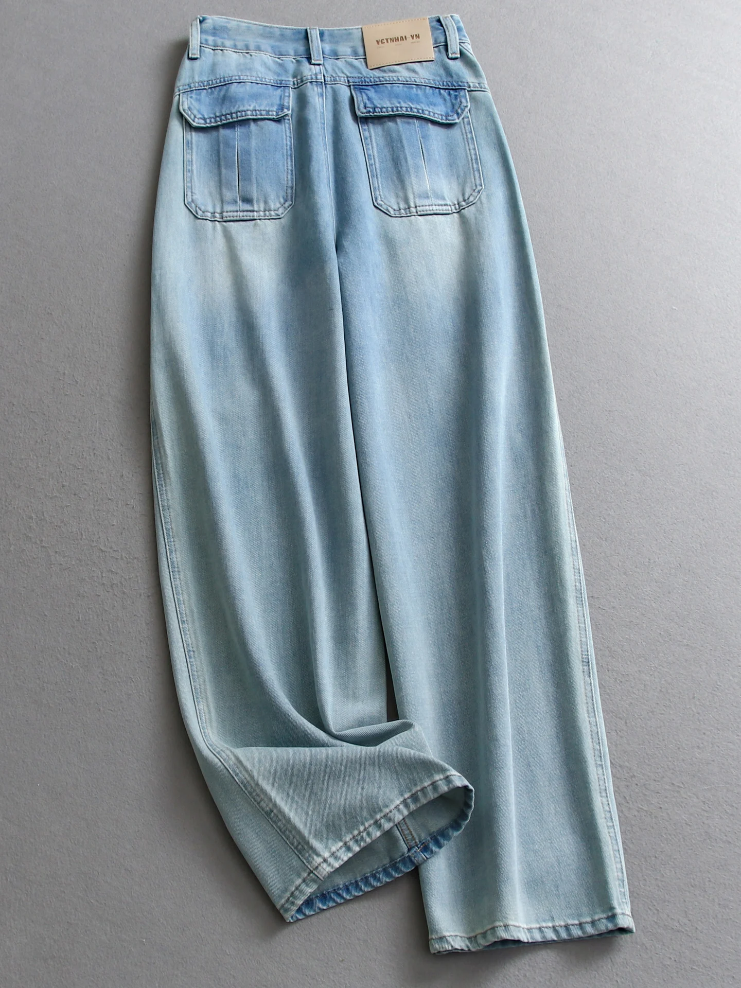 High Waist Straight Leg Jeans Women's Comfortable Soft Skin-Friendly Casual Cotton Blend Wide Leg Pants Versatile Denim Trousers