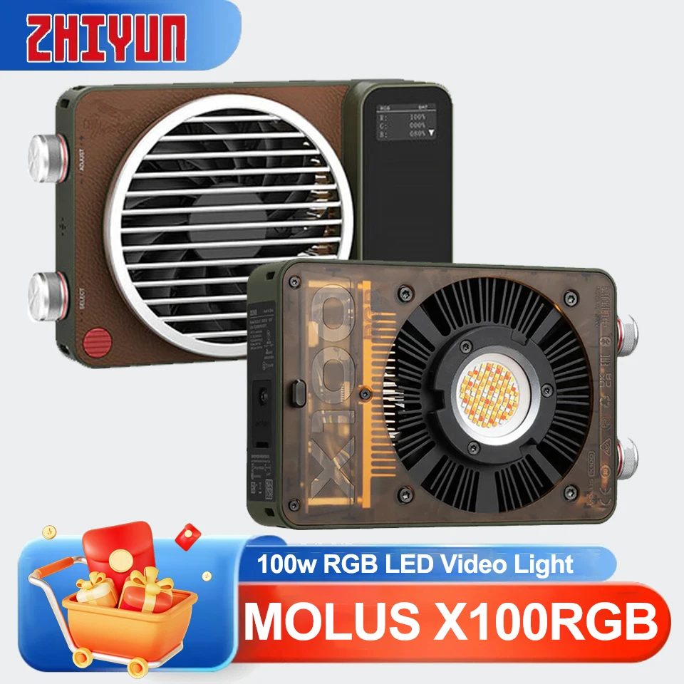 

ZHIYUN MOLUS X100 RGB/X100 RGB COMBO100w 2500-10000K RGB Full Color COB Video Light for Vlog Recording Photography Studio