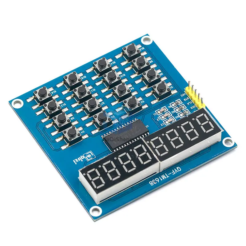 TM1638 LED Display 8-Bit Digital Tube Module 3-Wire 16 Keys 8 Bits Keyboard Scan And KEY LED Display Module For Arduino DIY Kit