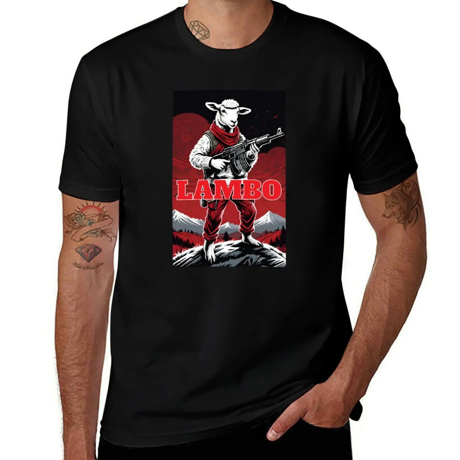 Rambo Parody - Lambo - [4] T-Shirt blacks anime oversized t shirt men