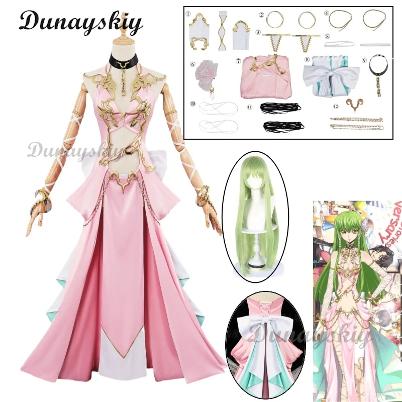 

Аниме Codee Geass CC Косплей Костюм Лелуш Повстанции CC Lost Story Униформа Розовое Платье Женщина Хэллоуин Вечеринка Ролевые Игры