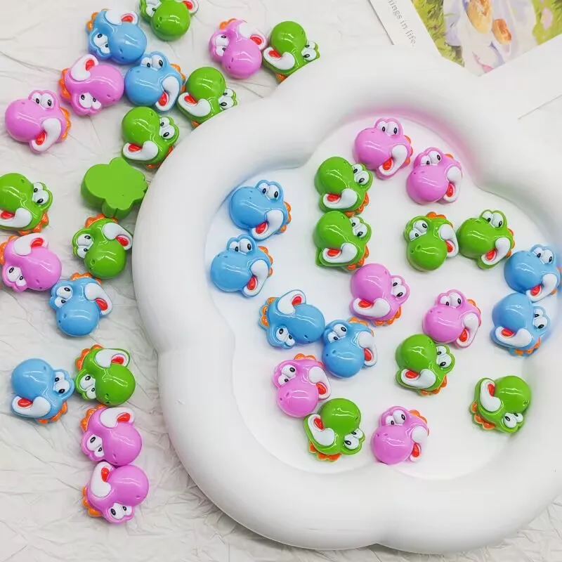 20Pcs Resin Mini game character Yoshi Nail charm Art Flatback acrylic Figurines DIY Miniatures Decor Craft
