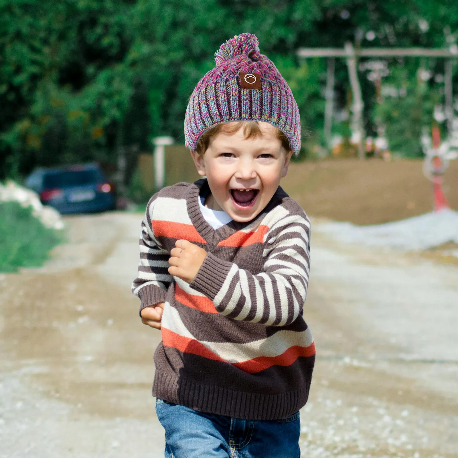 الشتاء قبعة قفازات وشاح مجموعة لصوف مبطن قبعة مع بوم بوم محبوك الدافئة الرقبة الجراب قفازات ملابس خارجية #1