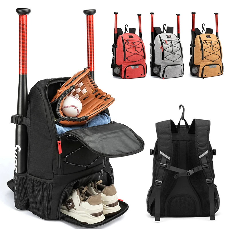 

Уличный бейсбольный рюкзак, сумка для тренировочного оборудования, большой рюкзак для софтбольной биты, американские сумки для хранения сквоша с карманом для обуви