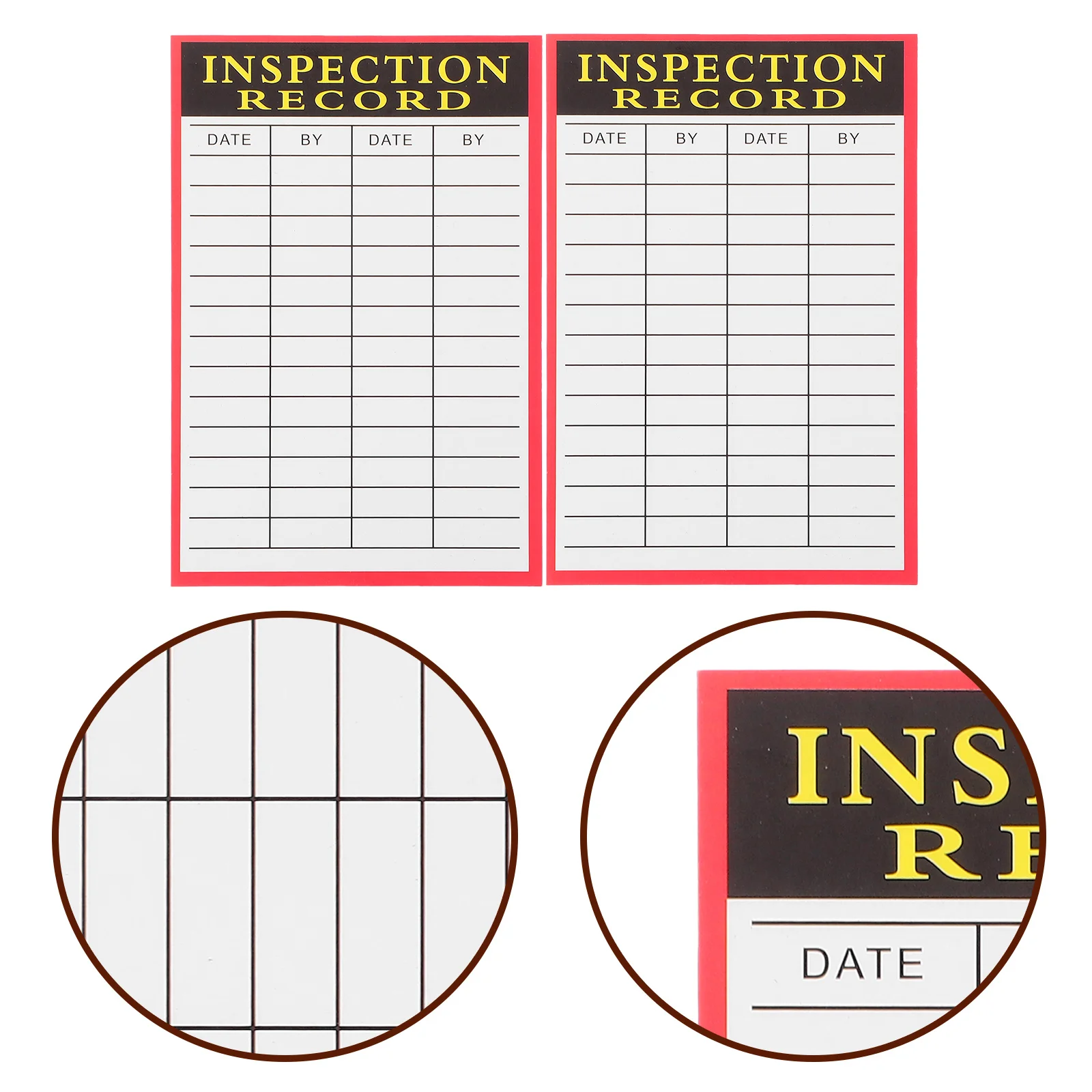 100 ورقة من بطاقات سجل التفتيش، معدات الصيانة العملية، علامة تسجيل الحالة، ورق ملاحظات فحص التحكم في المستودعات