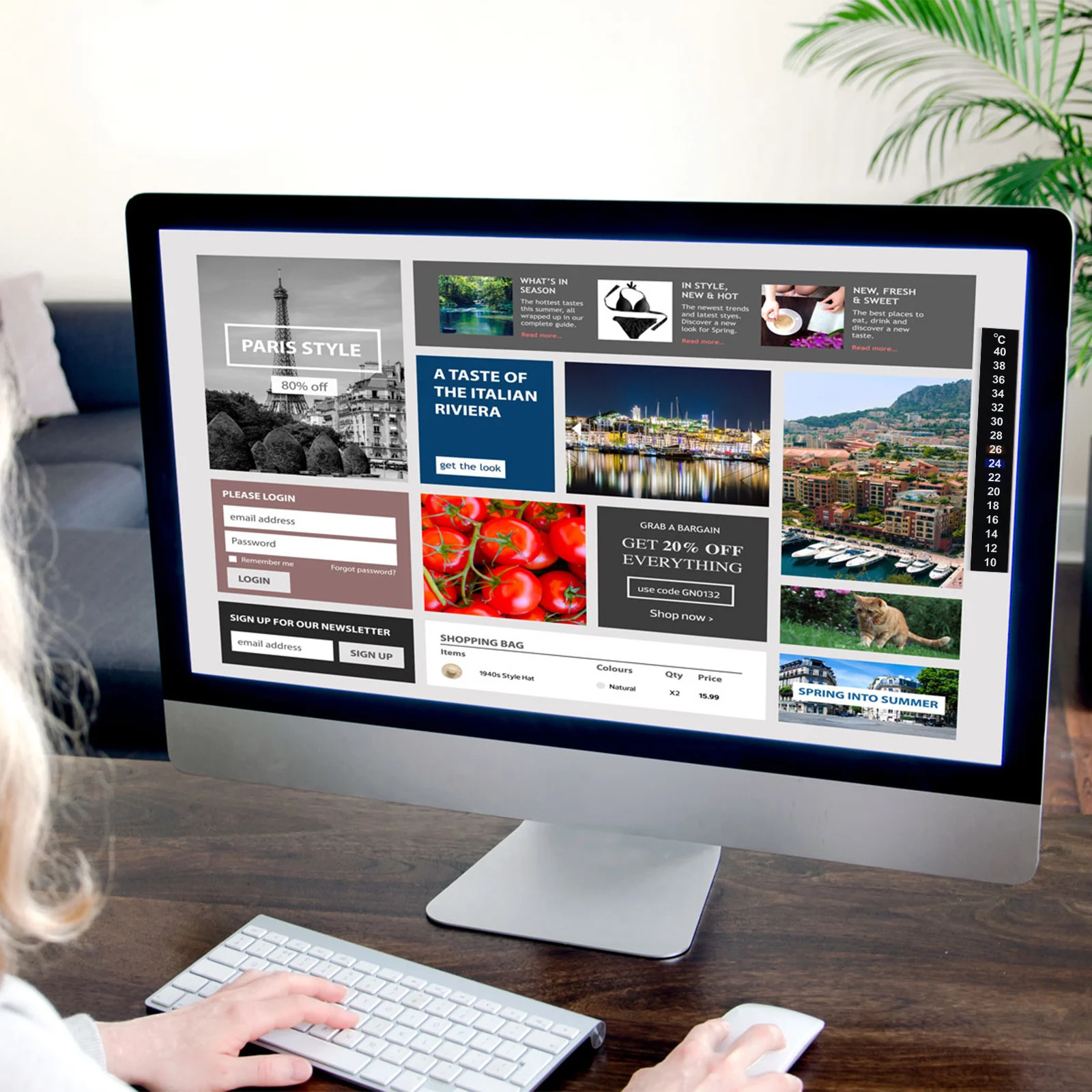 

10pcs Temperature Strip Thermometer Stick 18-34° For Aquarium Fish Tank Beer Wine Brew Monitoring