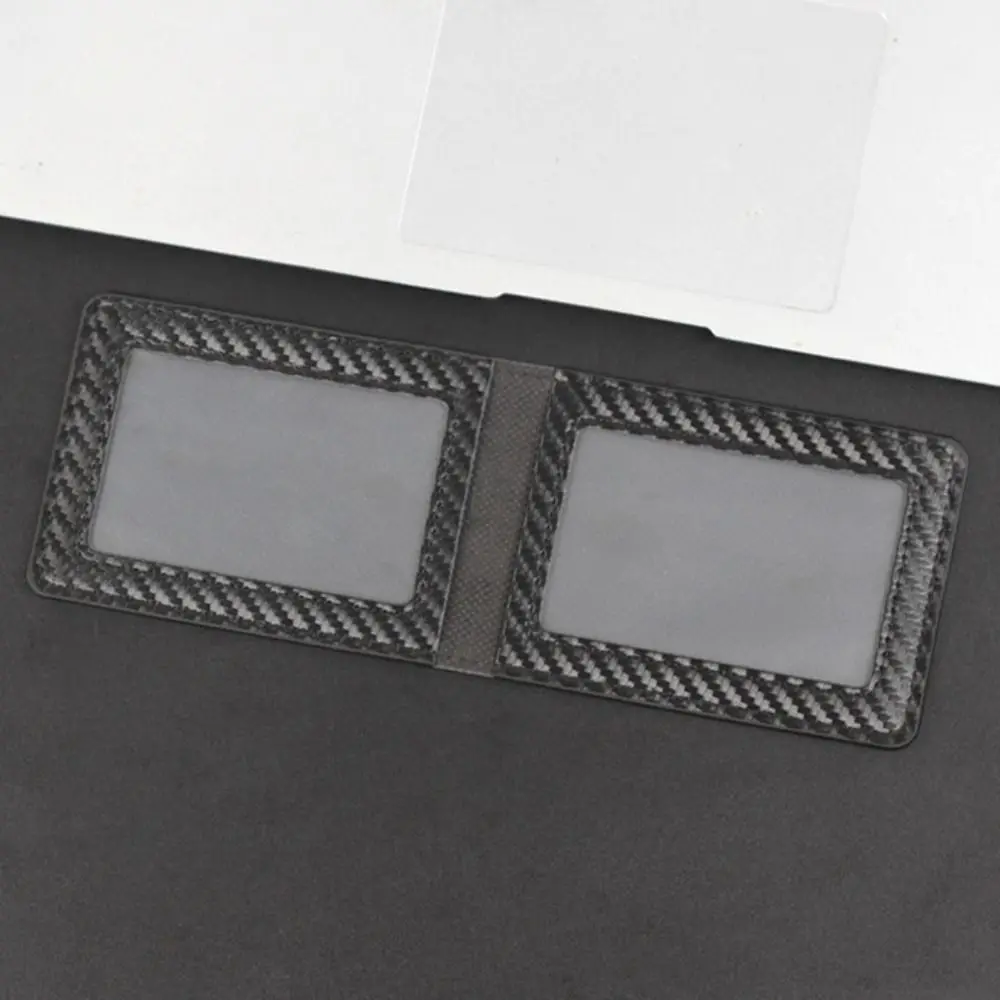 Mode PU Leder Karte Halter 2/4/6/8/10 Karte Slots Mehrere Taschen Geldbörse Carbon Faser Ultra dünne Geld Tasche Männer Frauen