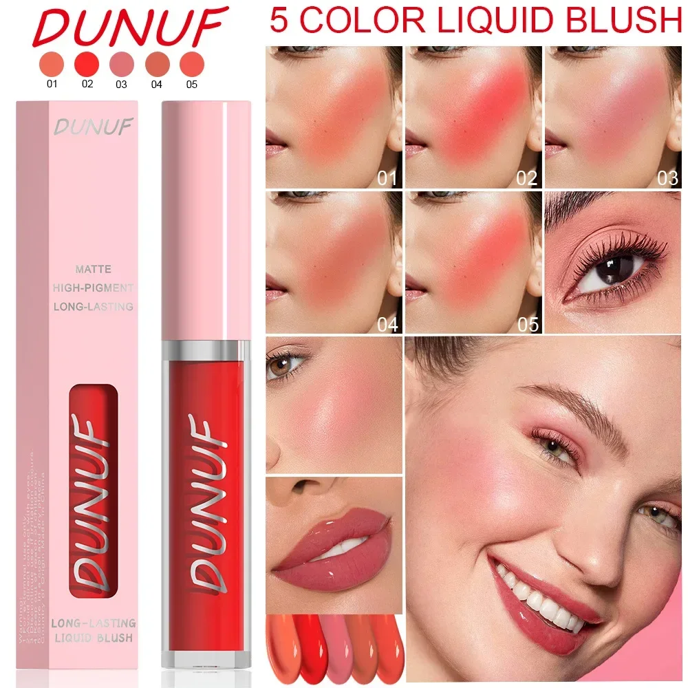 Dunuf matt flüssig erröten Samt Rouge Orange Pfirsich Gesicht Pigment dauerhafte Schönheit natürliche Wange Tönung Creme erröten Make-up