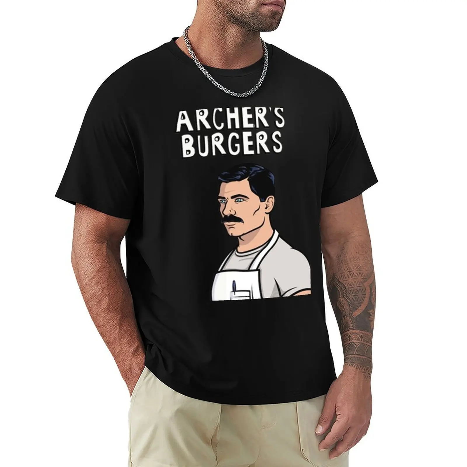 

ARCHER'S BURGERS T-Shirt plain cute tops quick drying blue lock men clothings