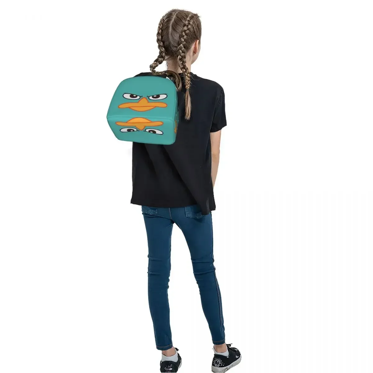 Perry The Platypus Mask Insulated Lunch Bags Waterproof Picnic Bags Thermal Cooler Lunch Box Lunch Tote for Woman Work Kids