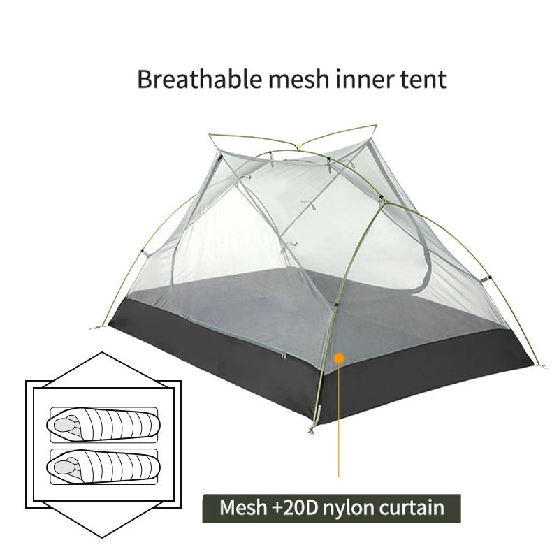 Outdoor camping tent Mountaineering aluminum pole double tent Four season camping ultra light portable tent waterproof