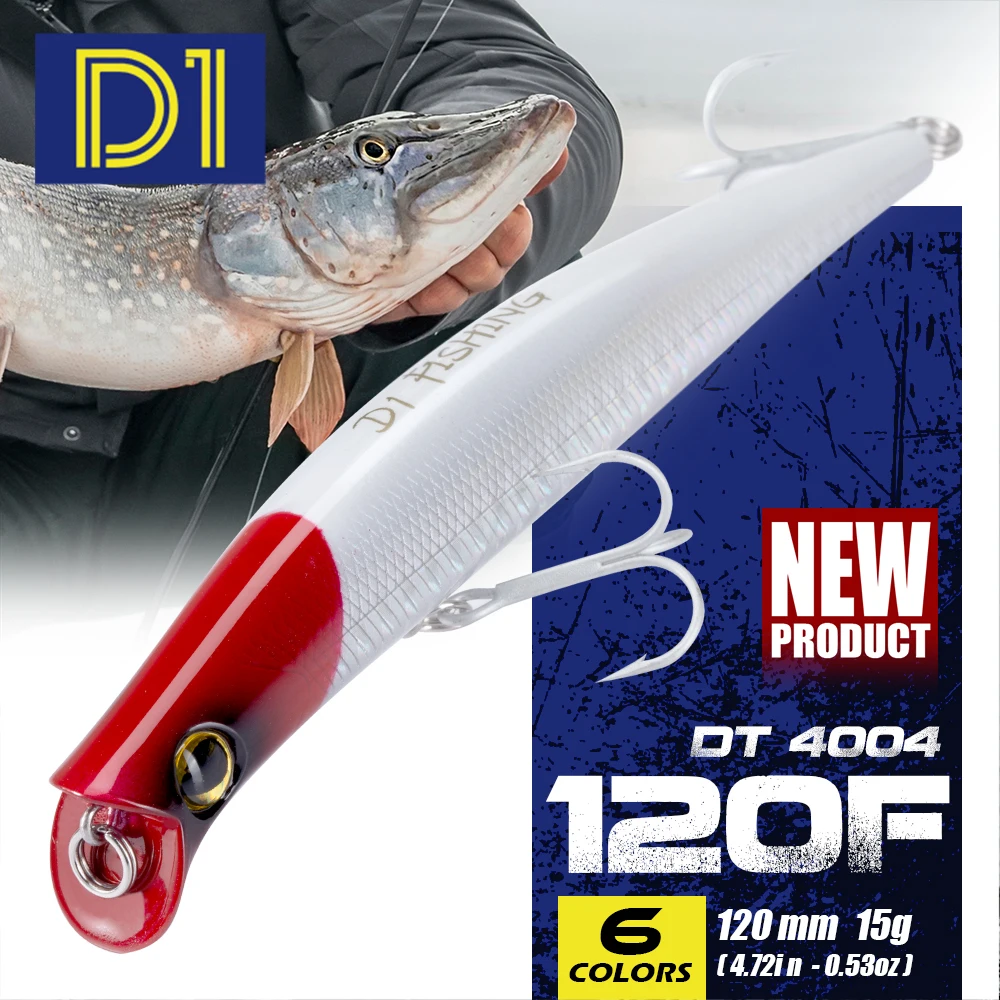 

D1 Minnow Fishing Lures 120mm 15g Floating With Origin Hooks Saltwater Hard Baits Artificial Wobblers Bass Pike Tackle