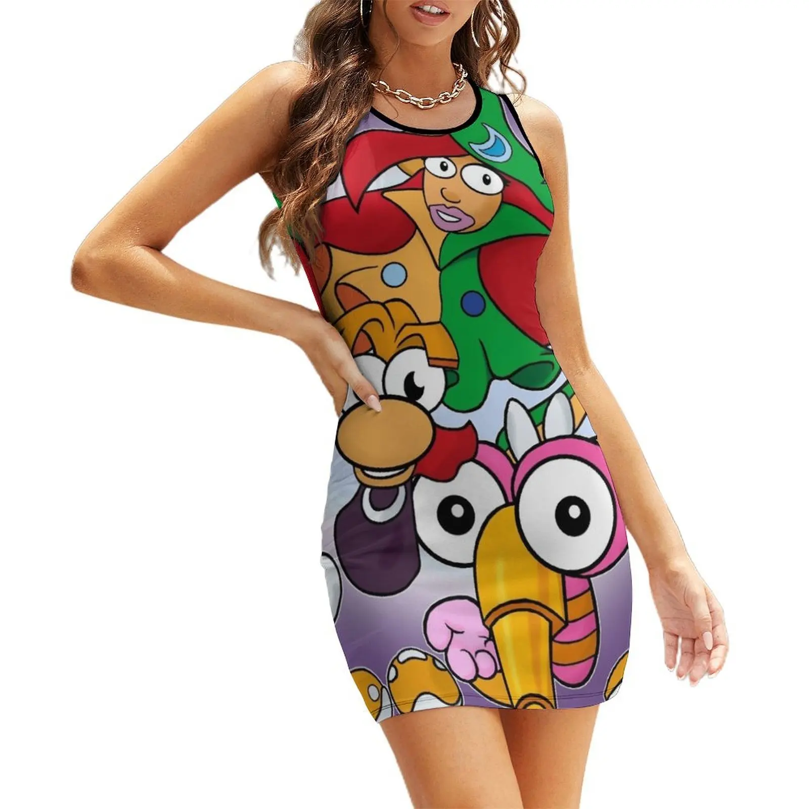 

Say cheese! Sleeveless Sundress elegant guest wedding dress luxury women's party dress evening prom Clothing