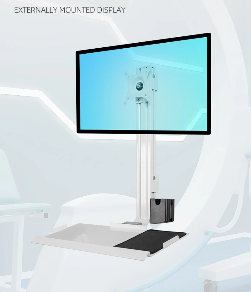 Алюминиевая настенная подставка для рабочей станции 15-24 дюйма, держатель для двойного монитора, газовая стойка с вращающимся кронштейном для клавиатуры и ЖК-дисплея