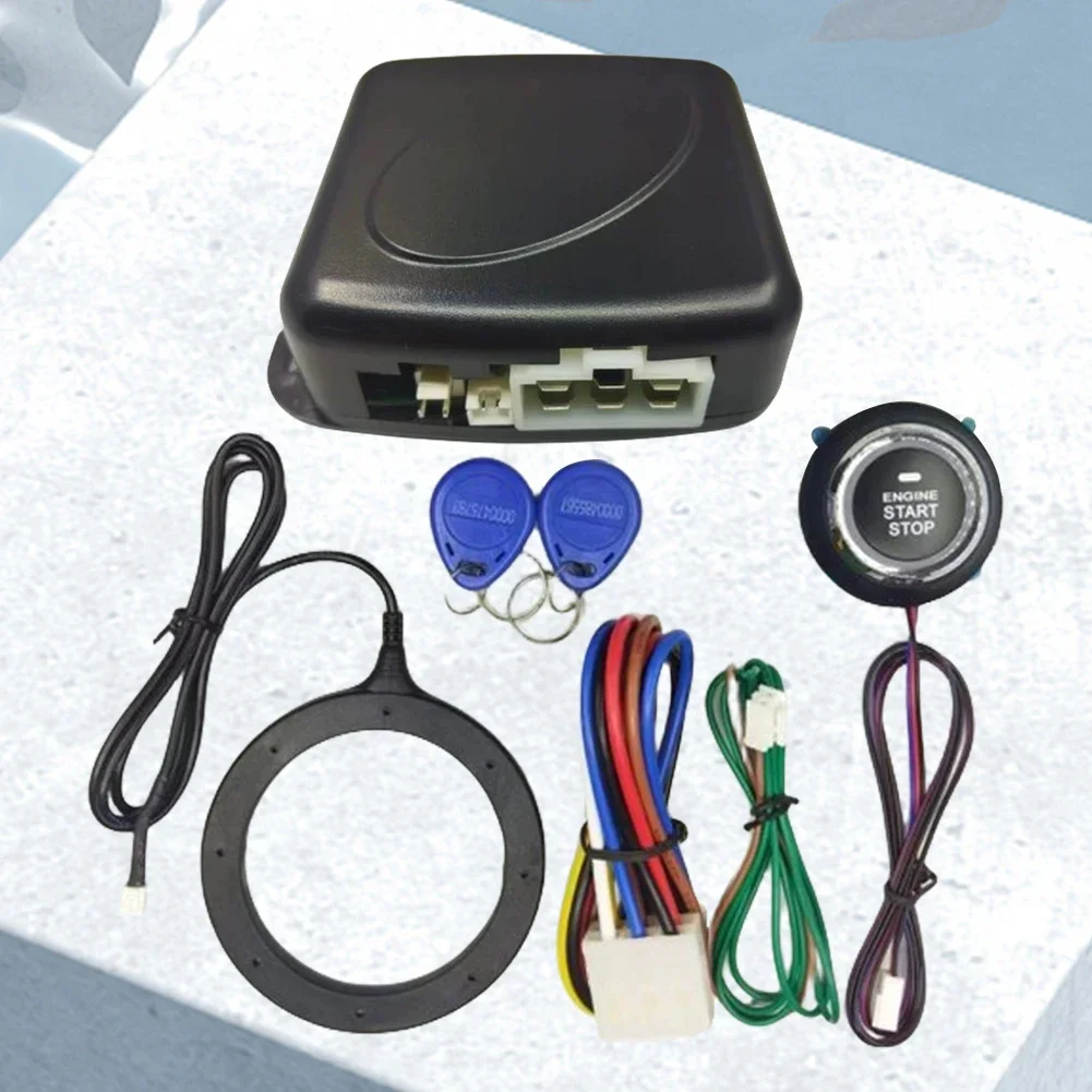 12V Keyless Entry Starter Kit Car Starter Switch Keyless Ignition Auto Engine Push Button Set Keyless Entry Anti-Theft System
