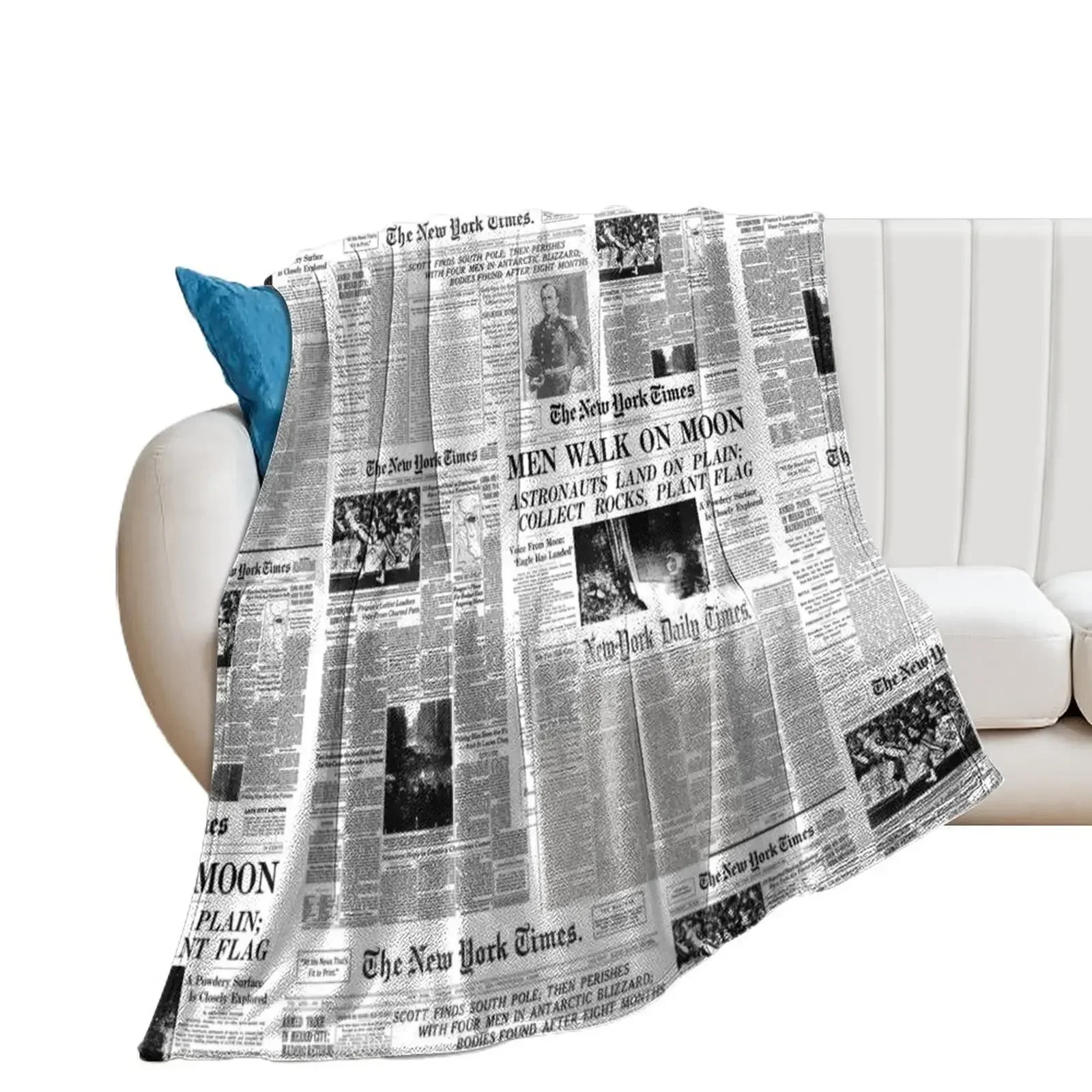 

Newspaper print [white] Throw Blanket Comforter for babies Extra Large Throw Winter beds Blankets