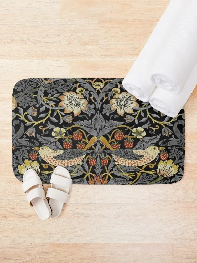 William Morris strawberry thief Bath Mat Carpet For Bath Anti-Skid Living Room Rugs Bathroom Accessories Sets Entrance Door Mat