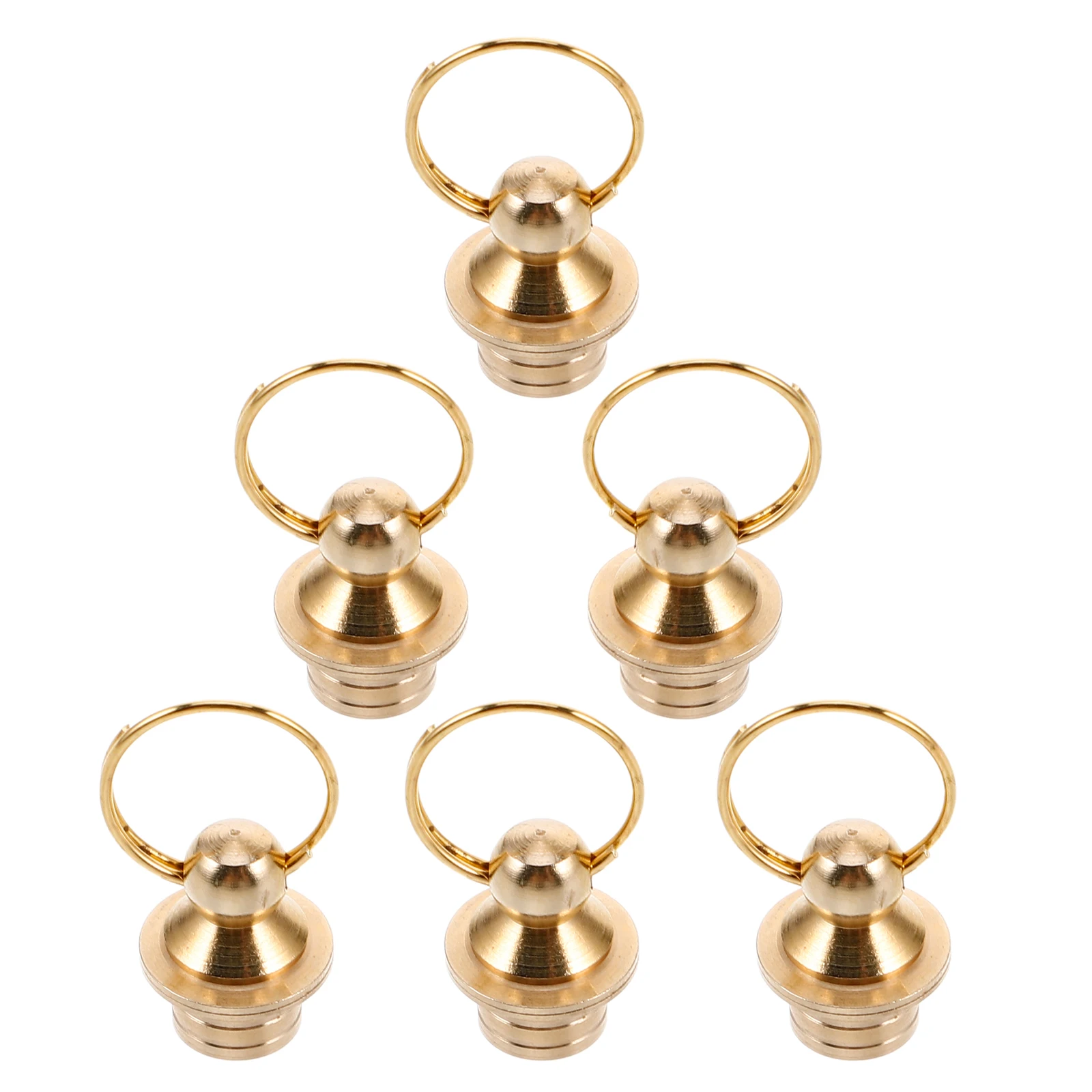 

6Pcs Decorative Brass Caps for Gourds Copper Mouth Covers Small Gourd Lids Stylish Enhancing Tops Functional Brass Fittings