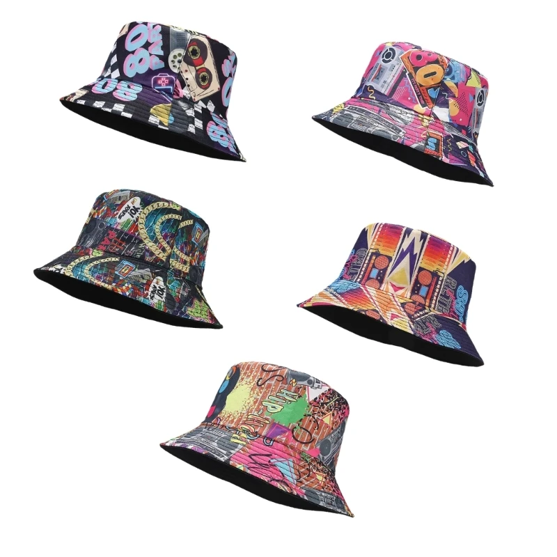 Summer Bucket Hat Double-Side Hat for Unisex Commute Driving Vintage Sunhat