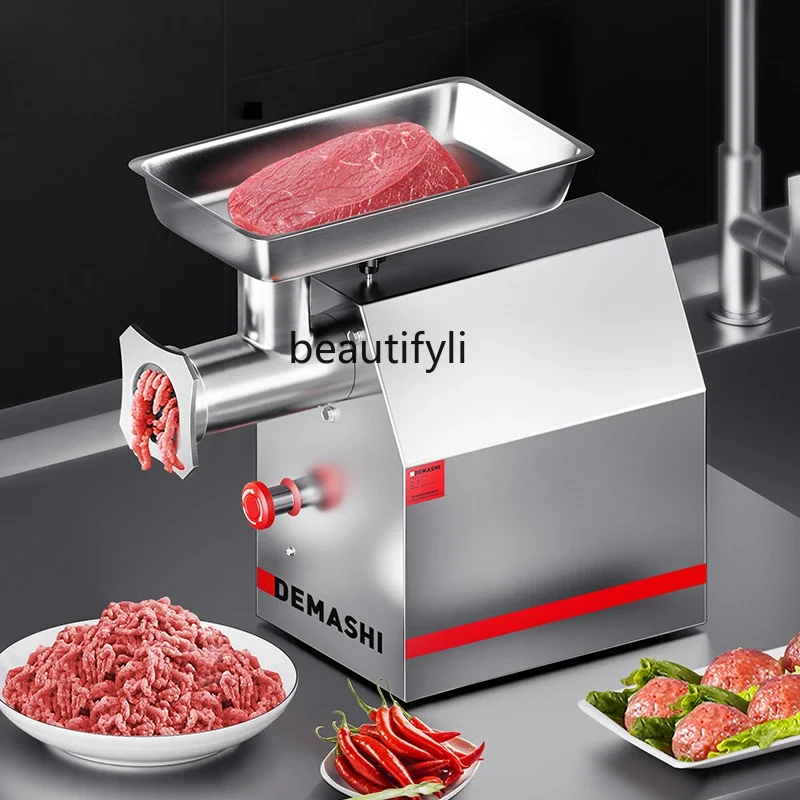 Meat Grinder Commercial High Power Grinder Automatic Electric Stainless Steel Meat Grinder Sausage Filling Machine