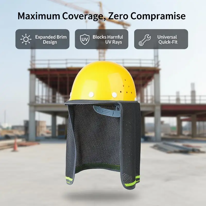 Safety Helmet Sunshade Hat Non-irritating Wide Brimmed Breathable Cap for Long Time Construction Site Work