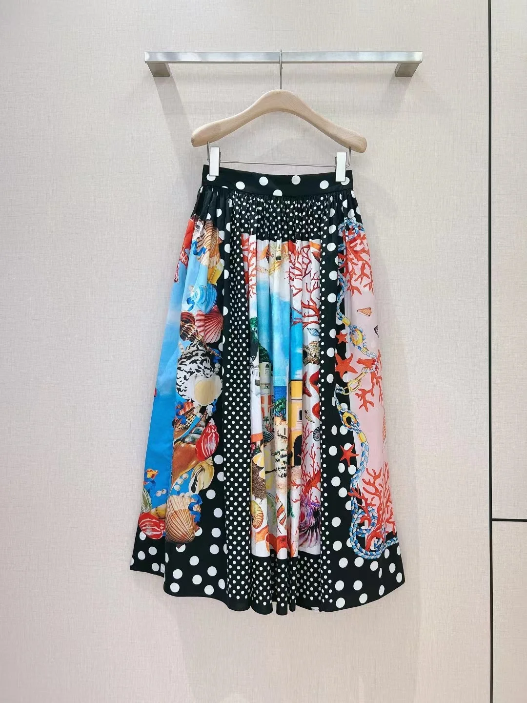 High end customized new women's printed pure cotton half skirt