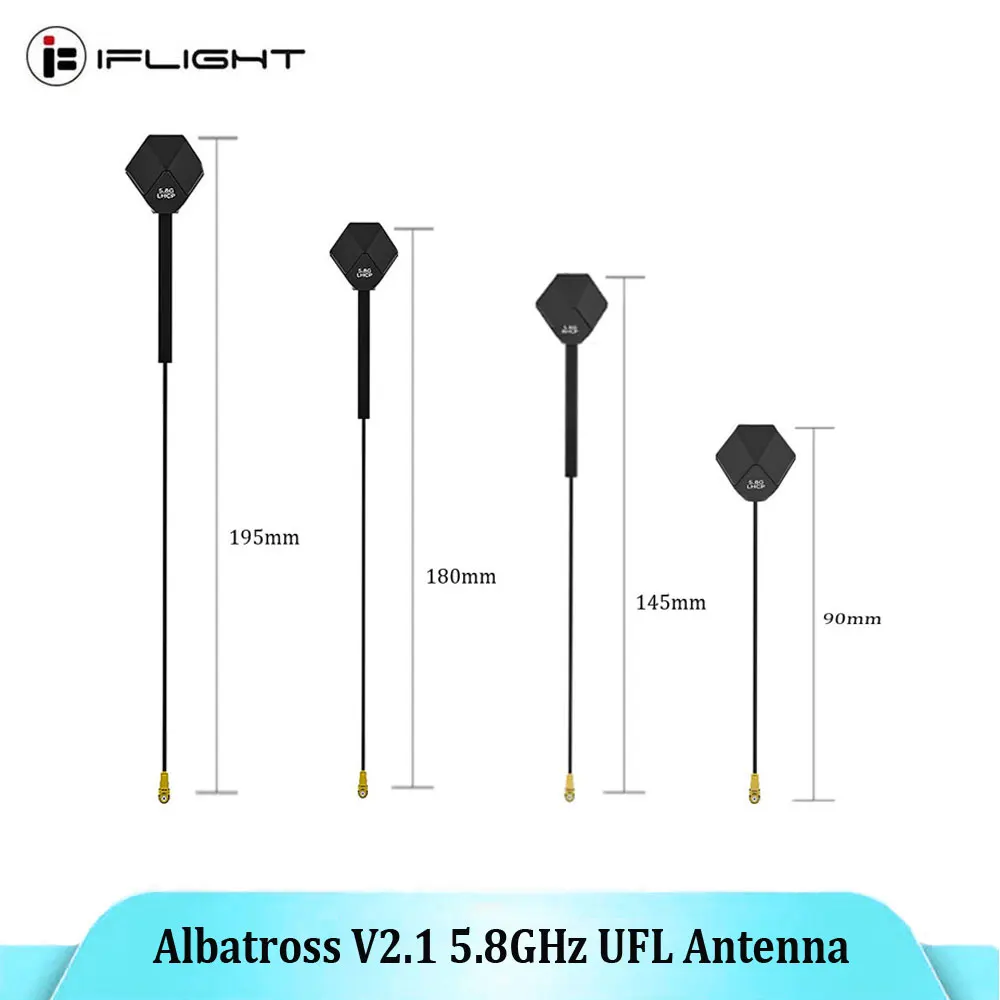 IFlight Albatross V2.1 5.8GHz 2.4dBi antenne UFL LHCP RHCP 90mm/145mm/180mm/195mm pour pièce de Drone de course FPV