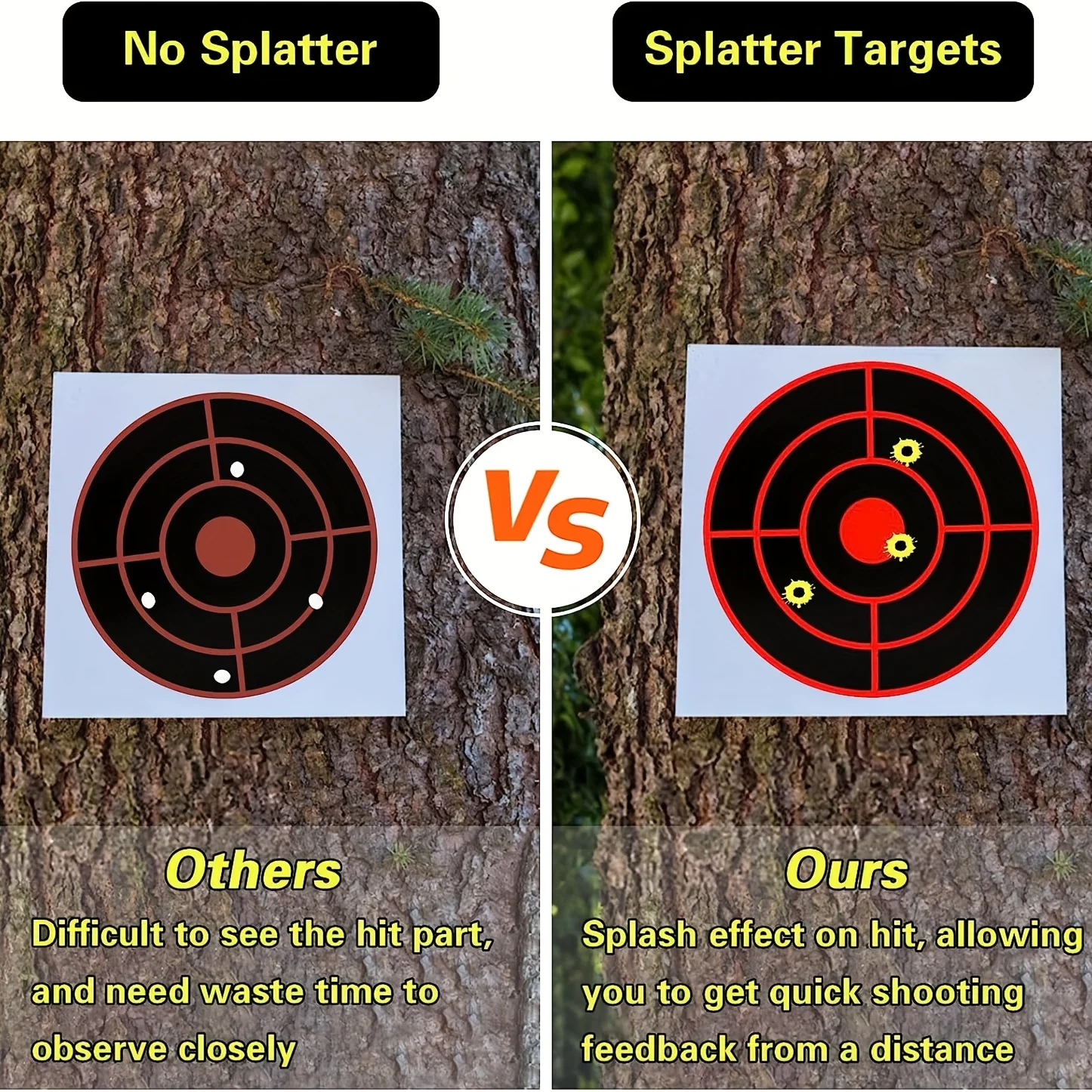 Self Adhesive Splatterburst Shooting Targets, Stick and Splatter, Gun Rifle, Pistol, Airsoft, BB Gun, Pelle, 12\