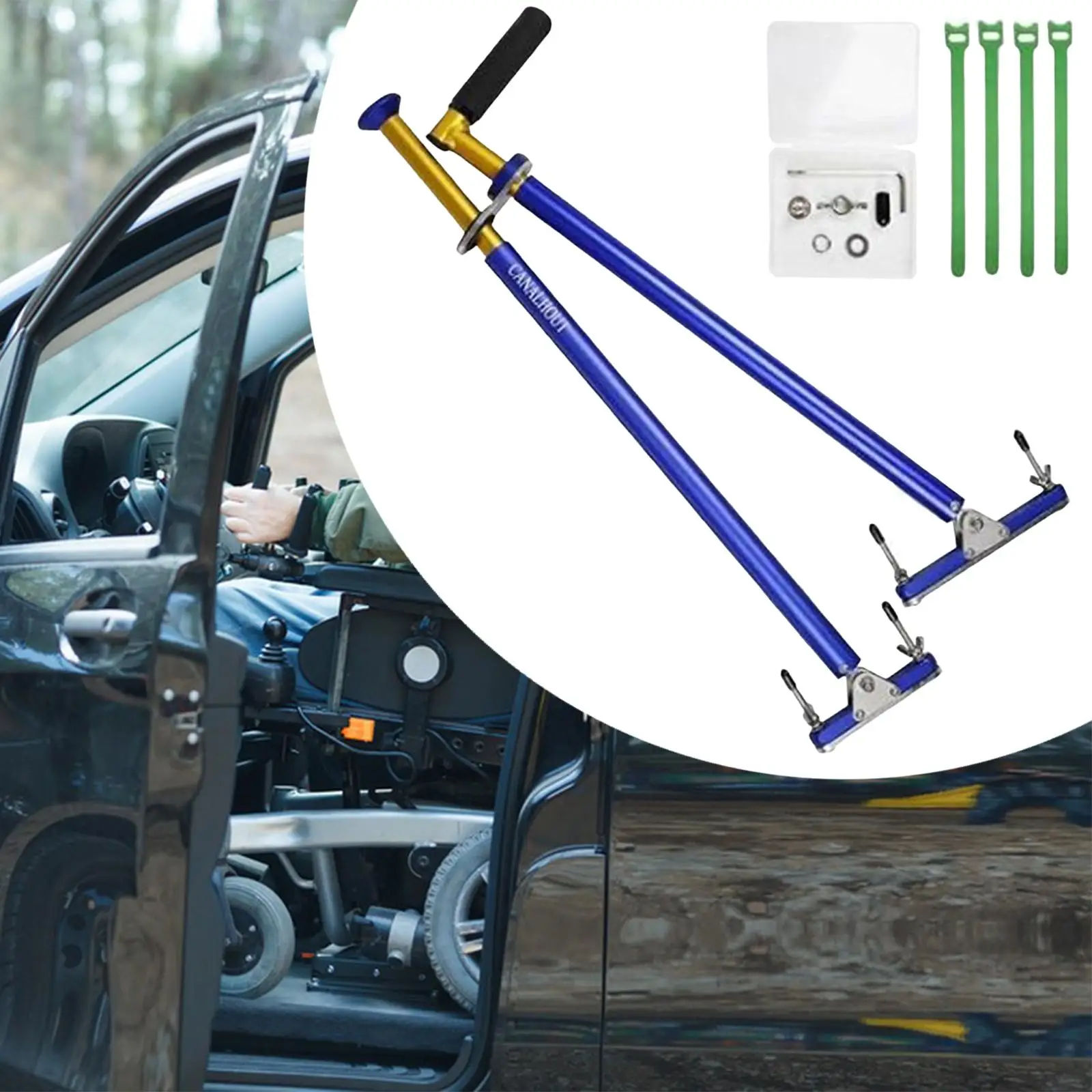 

Car Hand Controls Device for Disabled Drivers Professional Simple Assembly Accessory Sturdy Assist Stick Brake Clamp Adjustable