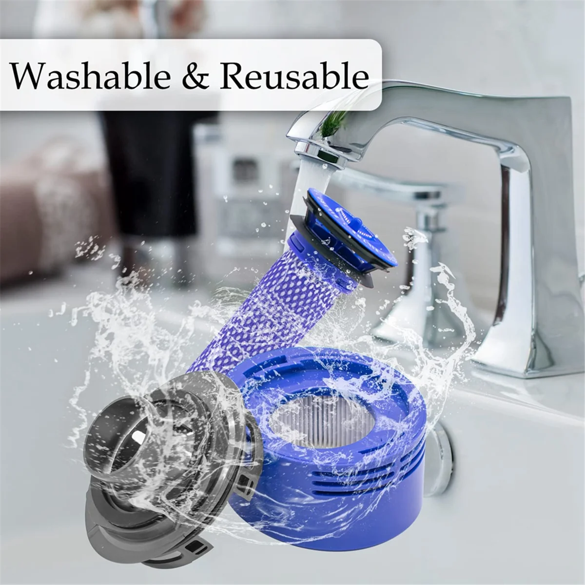 FZFZ Heckmotorabdeckung und Filter-Set für V7 V8 Absolute/Animal Staubsauger, ersetzt Teil 965661 -01 & 967478 -01