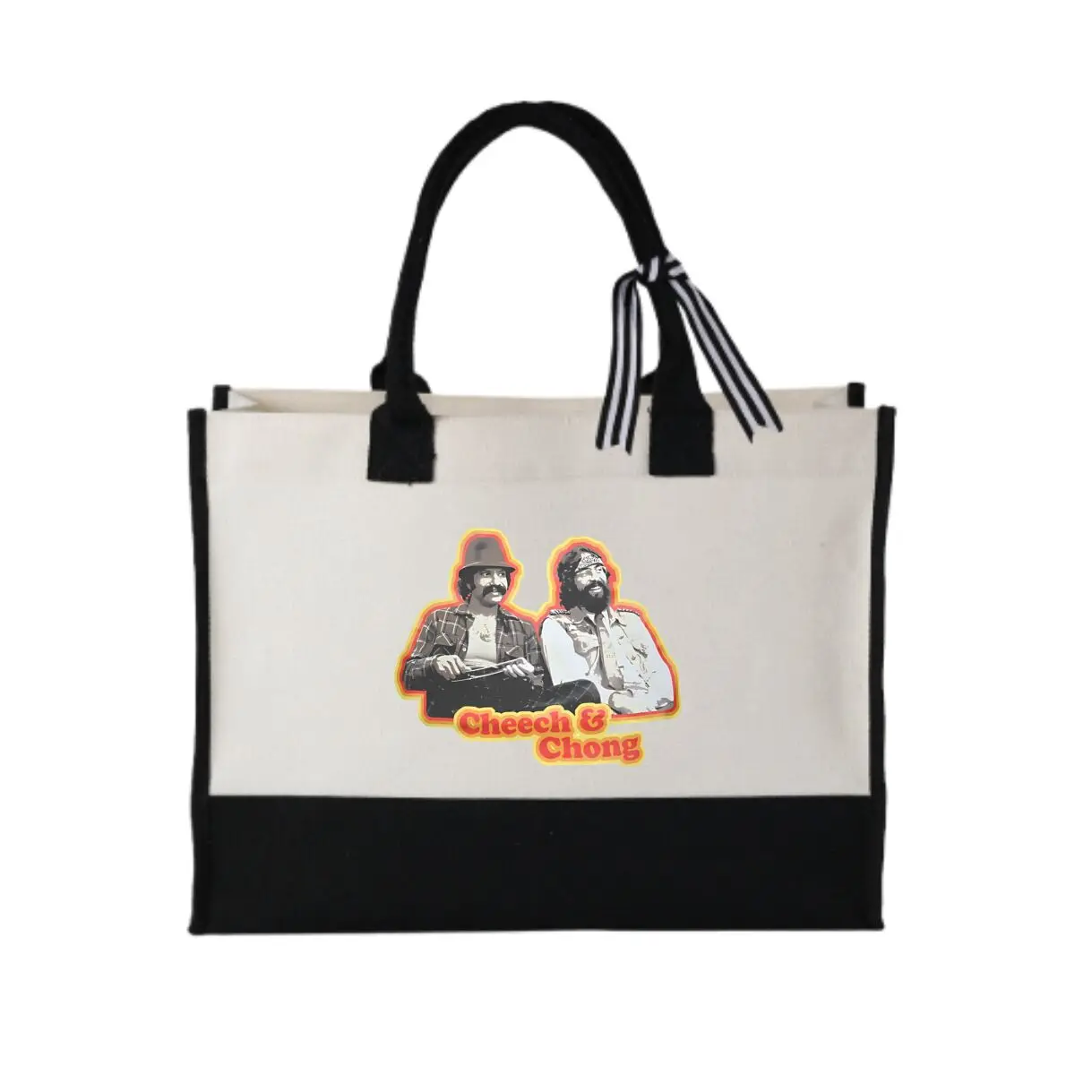 Cheech & Chong Retro Comedy Duo Bolso de regalo de lona de retales de moda para recuerdos de fiesta