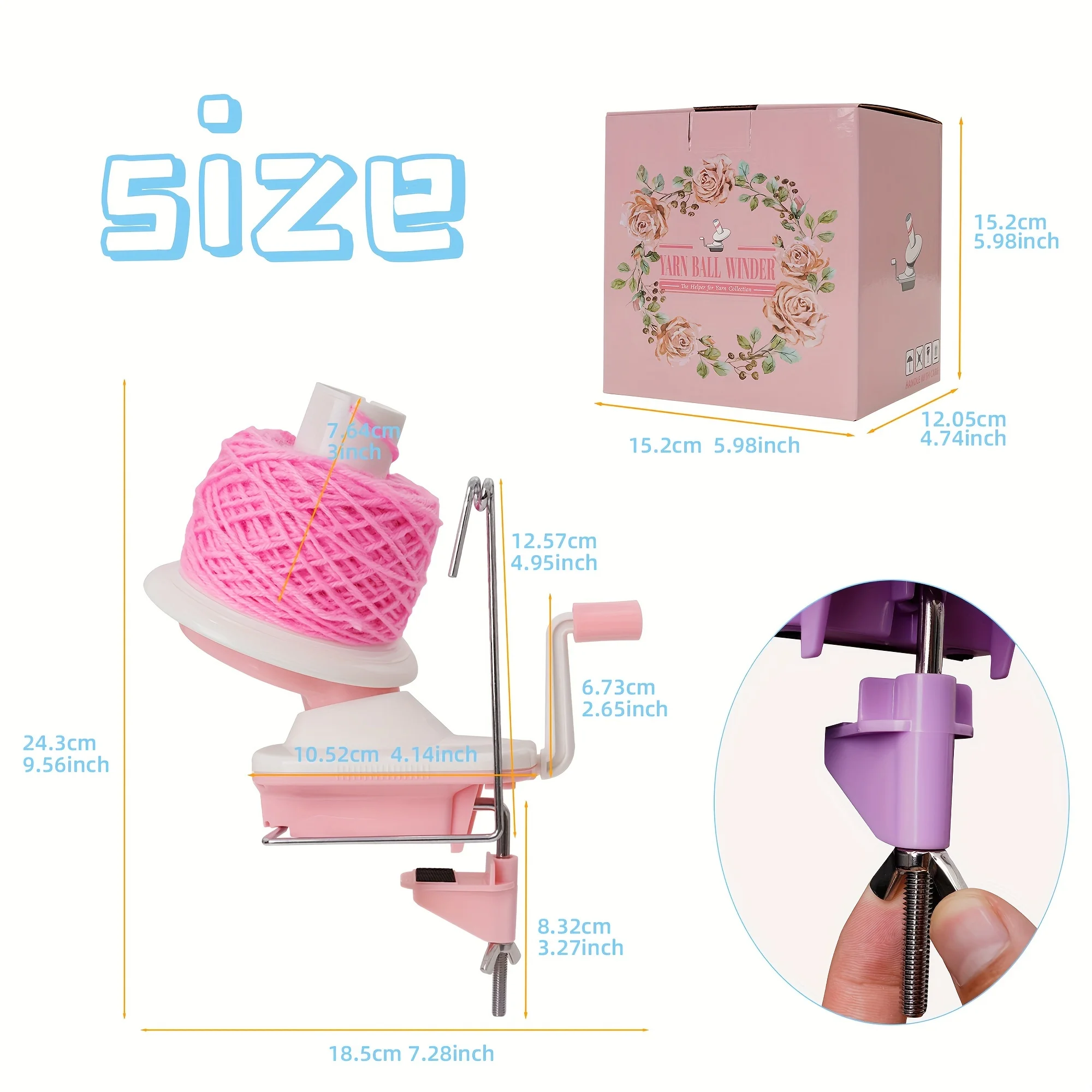 1PC Pink/Purple Yarn Winder Winding Tool for Crochet And Handmade Crafts Knitting Assistant Tool